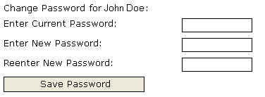 The Change Password page