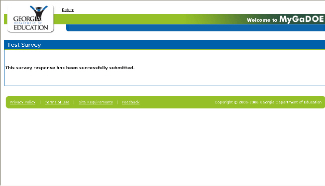 The Submission Confirmation page