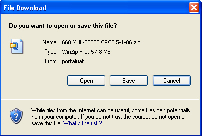 The Download dialog box