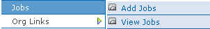 The Jobs flyout menu