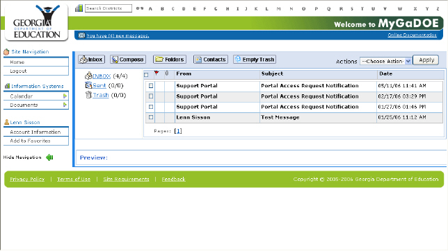 The Messaging Main Page