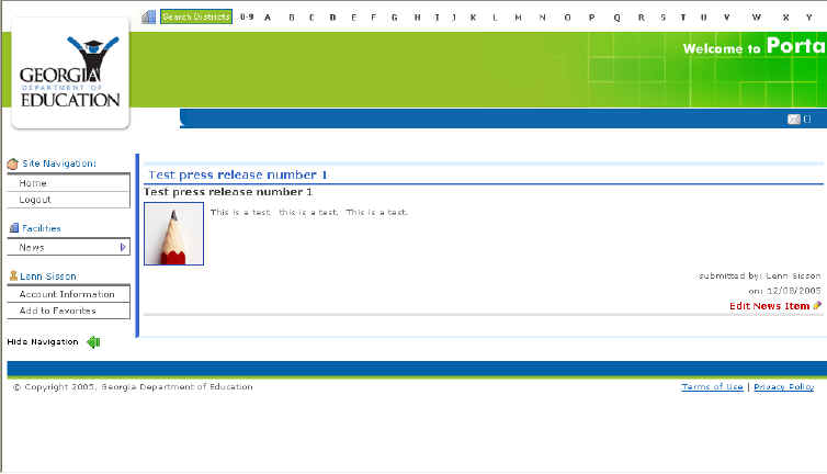 The View News Detail page