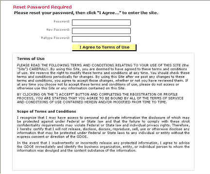 Reset Password Prompt