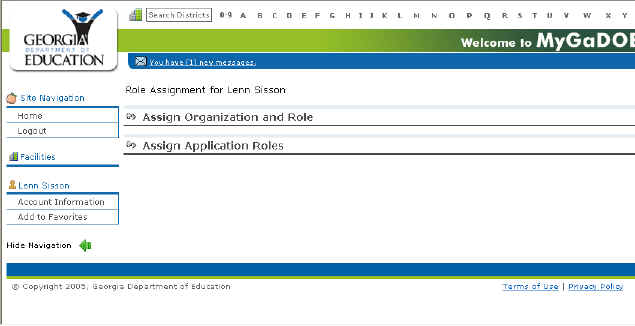 The Assign Roles page