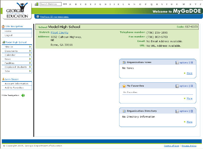 An example search result detail page